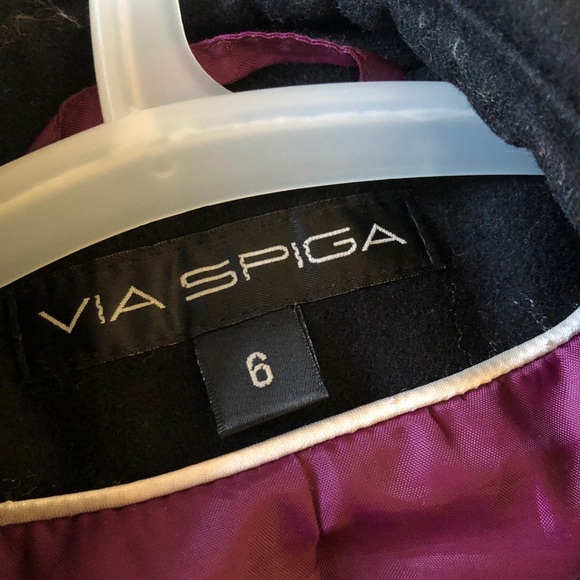 Via Spiga Black Peacoat - Size 6 - Picture 2 of 4